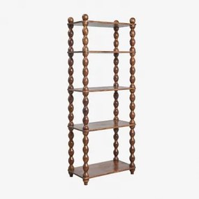 Estante 70x180 Cm Em Madeira De Manga Tessaia Madeira De Cabo Escuro - Sklum