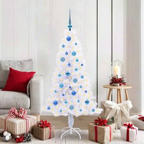 vidaXL Árvore de Natal Artificial com 150 LEDs Branco 150 cm PVC e Aço