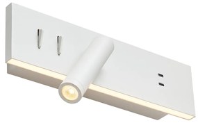 Candeeiro de Parede Branco Ajustável com USB-C incl. LED - Modric Moderno