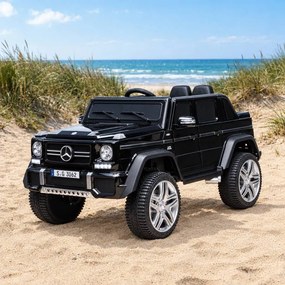 Carro elétrico para crianças Mercedes-Maybach G650, 12V, pneus em borracha, assento em pele sintética Preto