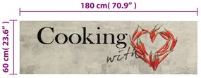 Tapete de cozinha lavável 60x180 cm veludo padrão peper cooking