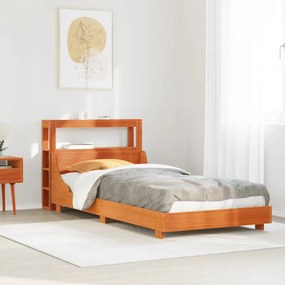 vidaXL Cama sem colchão 75x190 cm madeira de pinho maciça castanho-mel