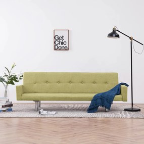 vidaXL Sofá-cama com apoio de braços poliéster verde