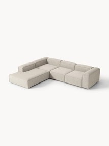 Sofá de canto modular em mistura de linho Lennon (4 lugares)