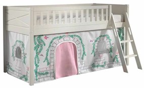 Conjunto cama alta Infantil SCOTT + cortina de brincar BIRDY Branca