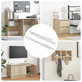 vidaXL Corrediça de Gaveta 2 pcs Branco 250 mm Aço