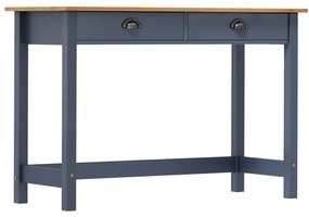 vidaXL Mesa consola Hill c/ 2 gavetas 110x45x74cm pinho maciço cinza
