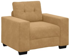 Conjunto de Sofá de 3 Peças com Almofadas em Veludo Castanho