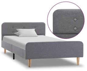 vidaXL Estrutura de cama em tecido 100x200 cm cinzento-claro