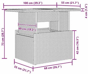 Conjunto de Sofá de Jardim vidaXL com Almofadas Cinza Claro Polyrattan