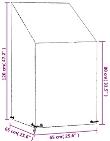 Capas cadeiras jardim 2 pcs 8 ilhós 65x65x80/120 cm polietileno