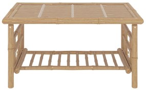 2pcs conj. lounge de jardim bambu c/ almofadões cinzento-escuro