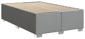 Cama boxspring com colchão 120x190 cm tecido cinzento-claro