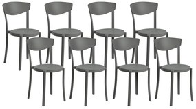 Conjunto de 8 cadeiras de jantar cinzentas escuras VIESTE Beliani