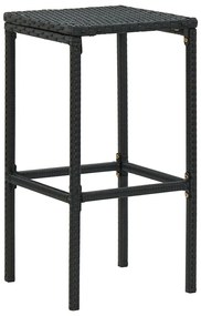 8 pcs conjunto de bar p/ jardim com almofadões vime PE preto