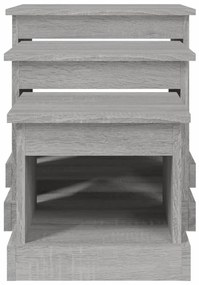 Mesas de centro 3 pcs derivados de madeira cinzento sonoma