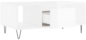Mesa de centro 90x50x36,5 cm derivados madeira branco brilhante