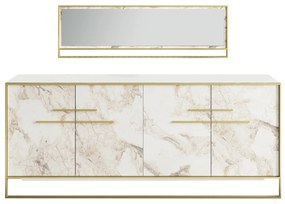 Console Polka – Dourado/Branco – 179,9 cm x 75 cm x 47,3 cm