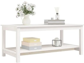 Mesa de centro 110x55x45 cm madeira de pinho maciça branco