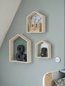 Lote de 3 estantes casinha verde-água