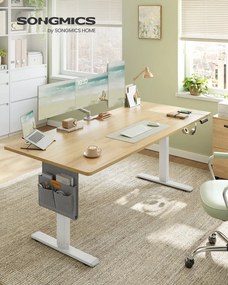 Secretária elétrca com altura ajustável eletricamente 80 x 180 x (72-120) cm bege
