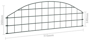 Conj. painéis de vedação arqueados p/ jardim 77,3x26 cm verde