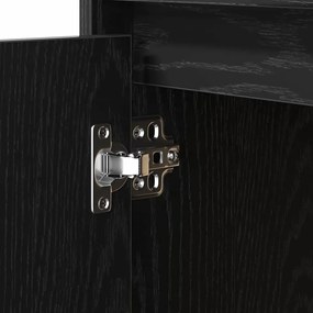 Criado-mudo com LED Carvalho Preto 50x34,5x50 cm