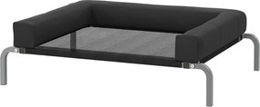 Cama elevada refrescante para cães, cama portátil para cães para interior e exterior, 90 x 65 x 30 cm, preta