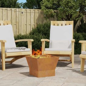 vidaXL Fire Pit Castanho 40 x 40 x 35 cm Aço resistente às intempéries
