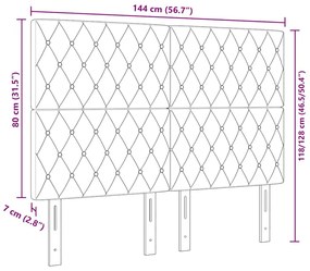 Cabeceira LED com luzes de tira LED Losangos com cabeceira Cinza Escur