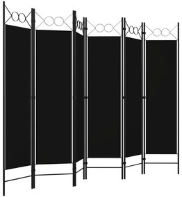 Divisória de quarto com 6 painéis 240x180 cm preto
