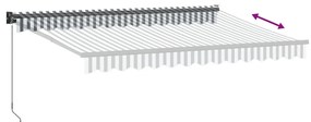 Toldo retrátil 3,5x2,5 m tecido e alumínio antracite e branco