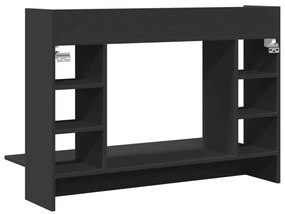 Secretária de parede 105x48x75 cm derivados de madeira preto