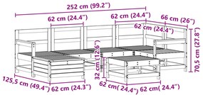 7 pcs conjunto sofás jardim madeira abeto-de-douglas