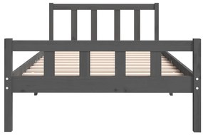 Estrutura de cama 100x200 cm madeira maciça cinzento