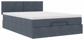 Estrutura de cama otomana com colchão 140x200cm cinzento escuro