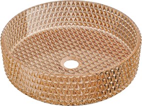 Mexen Aura lavatório de vidro de bancada 39 x 39 cm, ouro rosa - 24013968