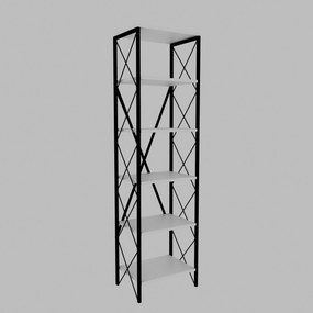 Estante Suadiye – Branco/Preto – 50x180x30 cm