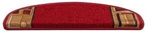 Tapetes de escadas adesivos 10 pcs 65x21x4 cm vermelho