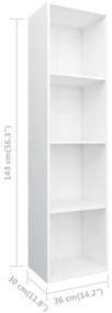 Estante/móvel de TV 36x30x143 cm derivados de madeira branco