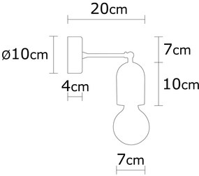 Candeeiro de Parede Datca – Natural – Diâmetro 7 cm x Altura 20 cm