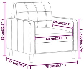 Poltrona 60 cm tecido castanho