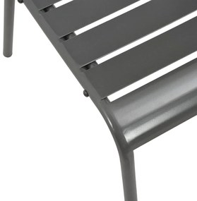Cadeiras de exterior empilháveis 2 pcs aço cinzento
