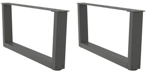Pés para mesa de centro em V, 2 peças, antracite, 70x(30-31,3) cm, aço