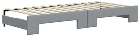 Sofá-cama c/ gavetão e colchões 80x200 cm tecido cinzento-claro