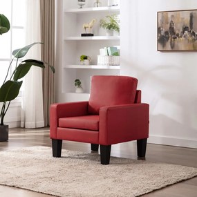 vidaXL Poltrona em couro artificial vermelho