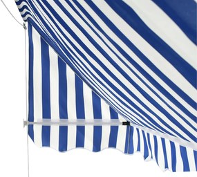 Toldo bistrô 350x120 cm azul e branco