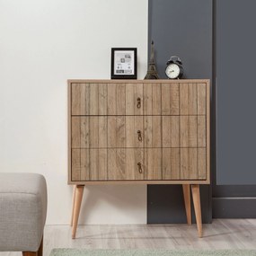 Cômoda Trio – Carvalho Sonoma – 80x90x40 cm