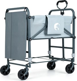 Banheira para Cães Dobrável, 88 x 51,5 x 83-101 cm, Altura Regulável, Cinzento