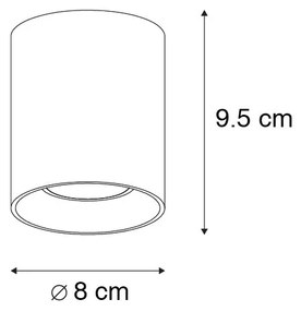 Foco embutido de design dourado GU10 50mm - Tubo Design,Moderno